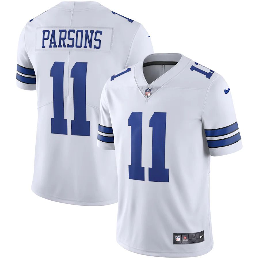 Men Dallas Cowboys #11 Micah Parsons Nike White Vapor Limited NFL Jersey